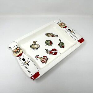 Chefs Platter w/ Garlic, Wine, Lobster, Pot, Fish Graphics Super Cute 14''x9''